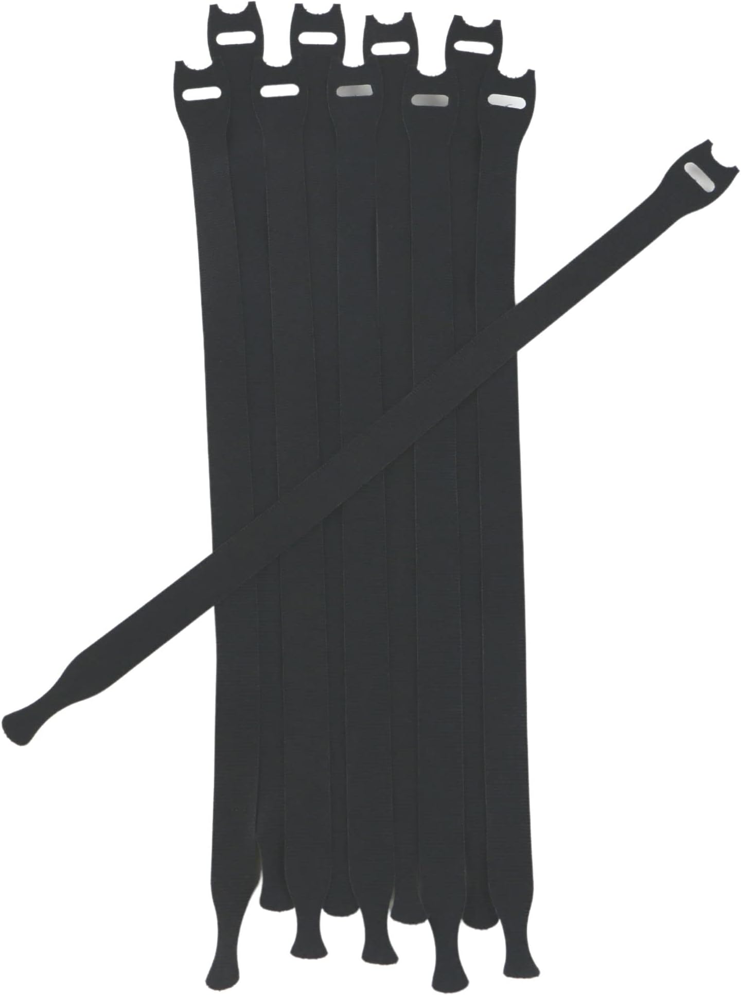 FindTapeHook-N-Loop Quick Tie Cable Ties: 3/4 in. x 12 in. (Black) / 10 Straps