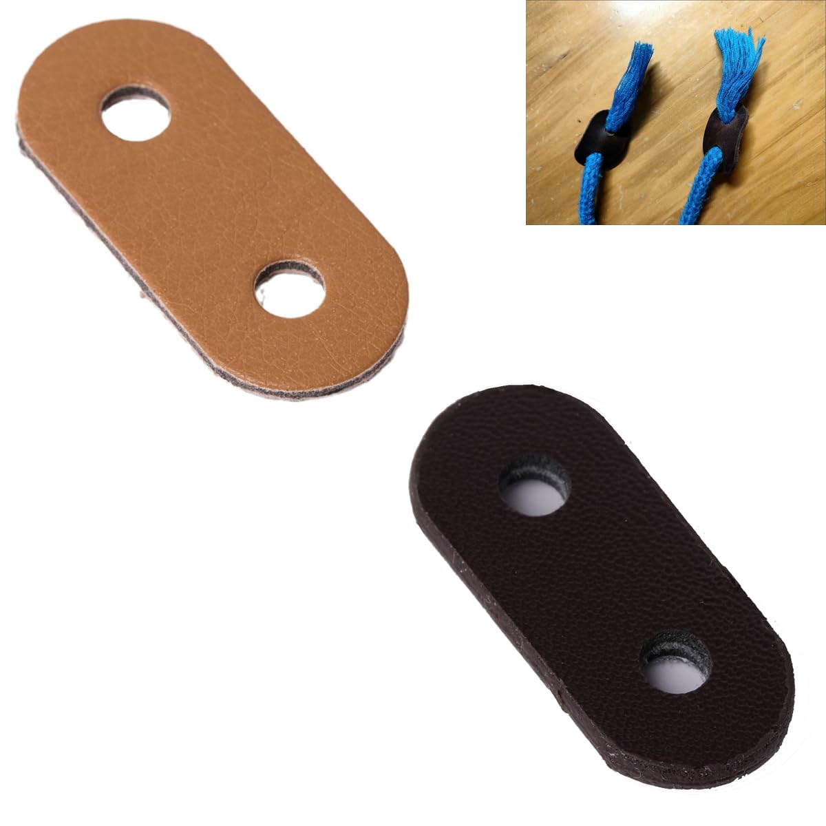 Amazon.com: DraCra 12 Pack Cord Locks Two Hole PU Leather Toggle