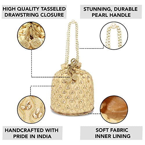 Image of Aheli Potli Bag Gift for Women Handmade Evening Wristlet Handbag Stylish Bridal Purse Fashion Bag