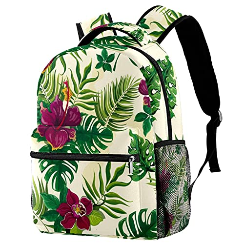 Sac à dos voyage imperméable à fleurs rouge bleu : protégez vos affaires sur le campus