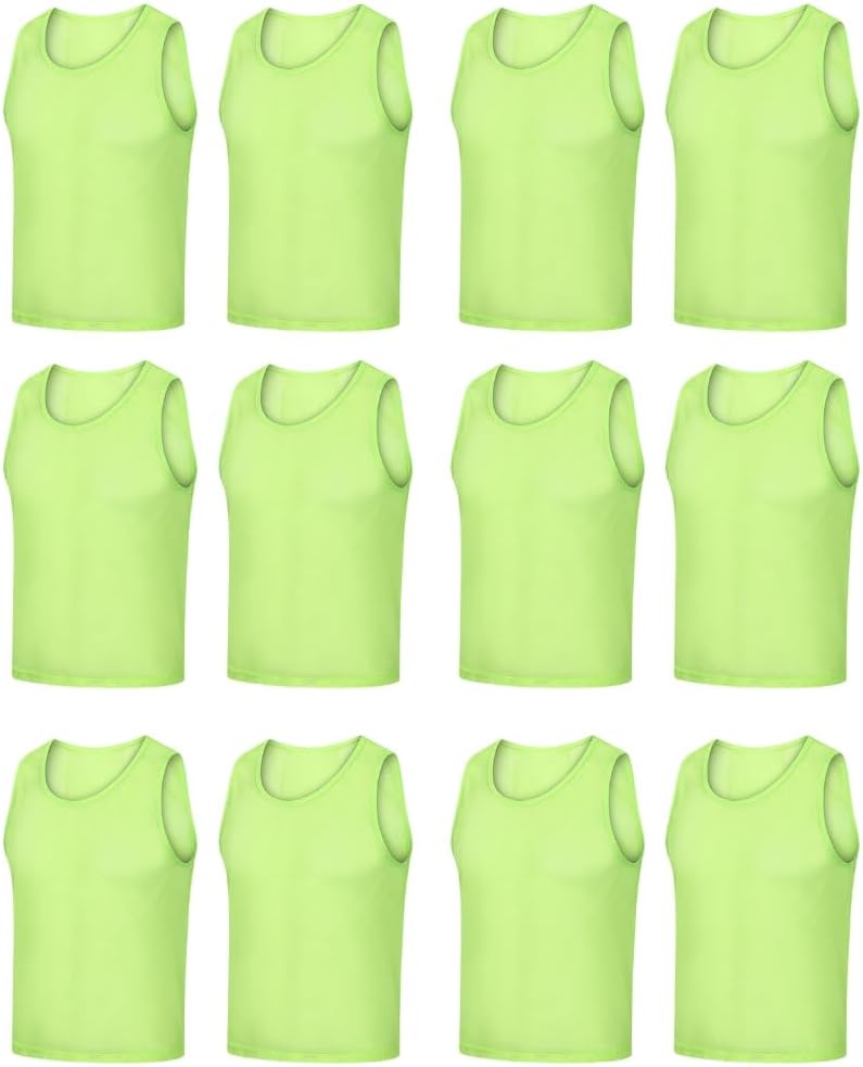 12Pcs Sport Training Bibs Football Vests Basketball Volleyball Team Vests Soccer Bibs Practice Vests Athletic Pinnies