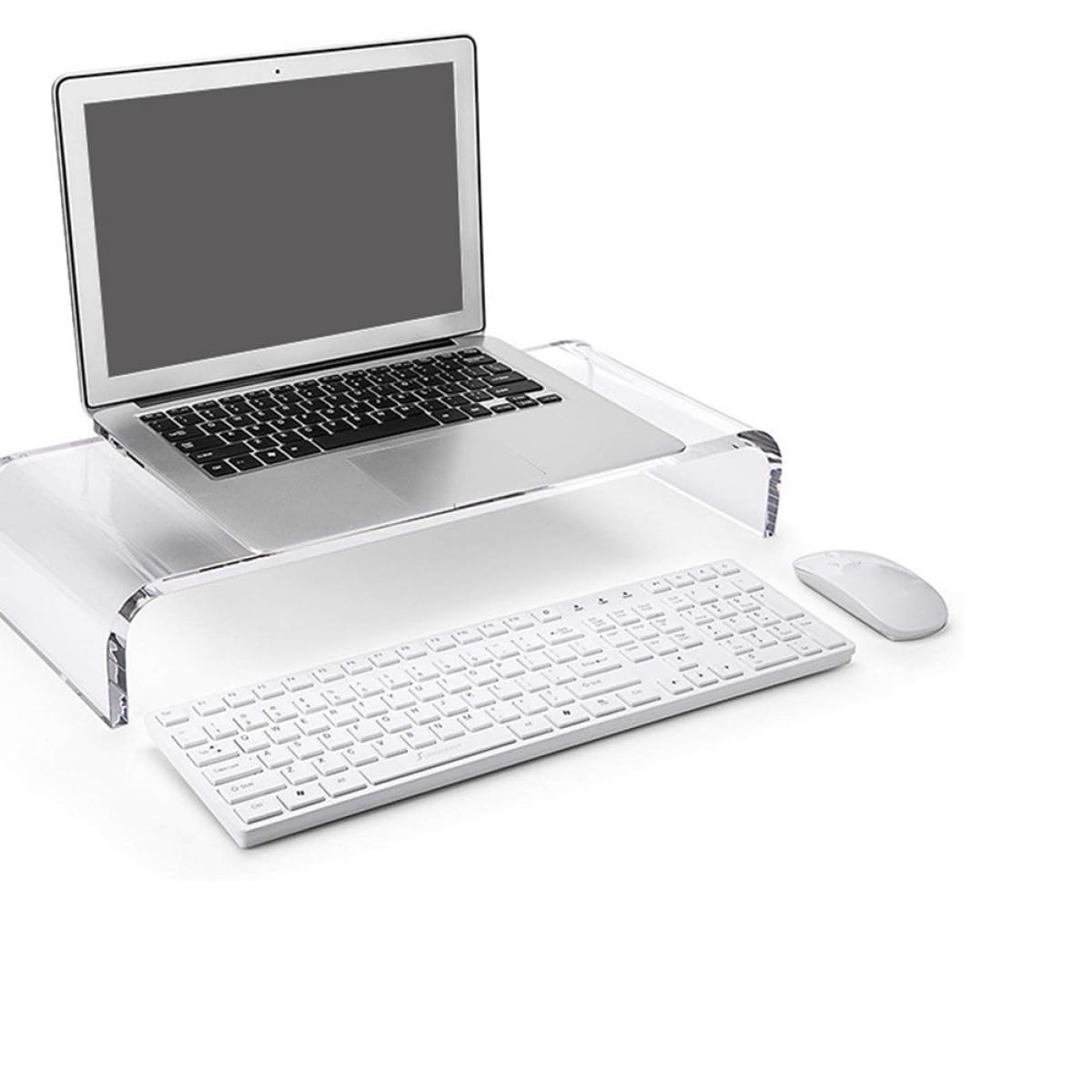 BESPORTBLE Supporto Rialzato per Computer e Tastiera in Plastica Trasparente Protezione Anti-Affaticamento per Postazioni di Lavoro