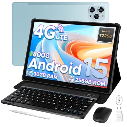 DOOGEE Tab G6 Android 15 Tablet mit Tastatur,30GB RAM+256GB ROM (2TB TF), 4G LTE Tablet 11 Zoll-90Hz,Octa Core T7250 Tablets mit SIM Card Slot,8000mAh, Widevine L1,Tablets mit Maus,Stift,Hülle