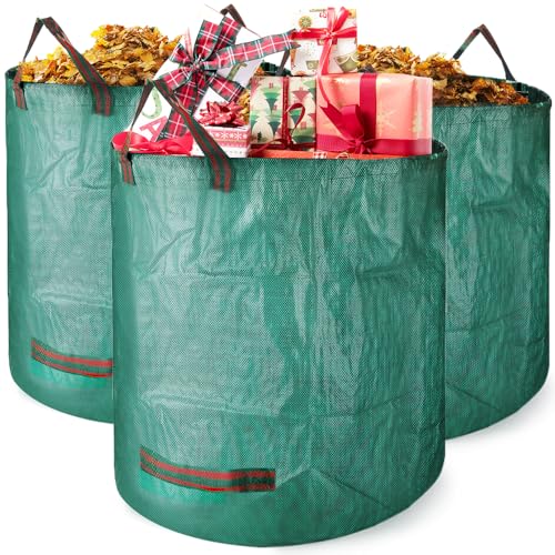 Rieeyrslza Sac jardin 3 x 272L Sacs de jardin Étanche Sac de Déchets de Jardin Autoportante et Pliable Sacs Poubelle pour les de Jardin Réutilisable Sac jardinage resistant Sac à déchets de Jardin