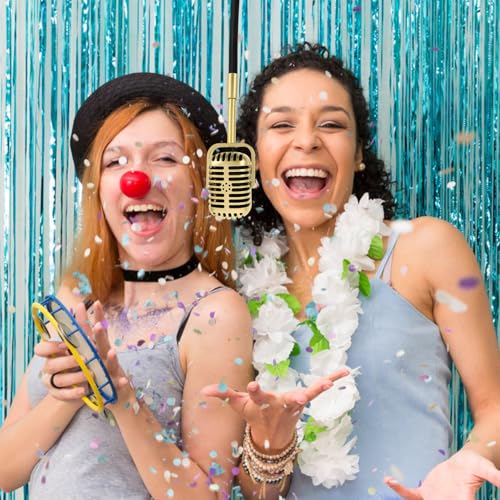 Microphone vintage doré Veemoon en plastique et câbles caoutchouc pour déco