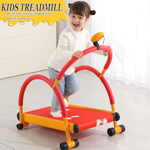 Image of Kids Treadmill for Home, Manual Walking Pad with LED Display & Handle Bar, Incline Workout Equipment for Toddlers & Children Ages 3+, Safe Fitness Gear for Boys & Girls