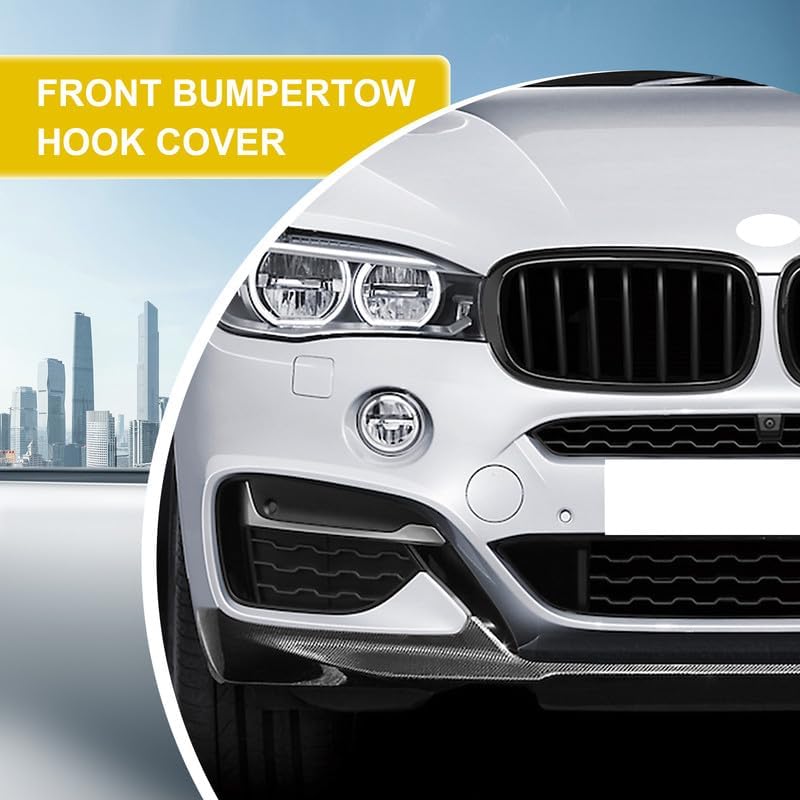 Car Front Bumper Tow Hook Cover Compatible with BMW X6 M Aerodynamics Sport F16 Fit 28iX 30dX 35iX 40dX 50iX xDrive sDrive SAV 2015 2016 2017 2018 2019 Trailer Cover Cap 51118065933 Towing Eye Cap