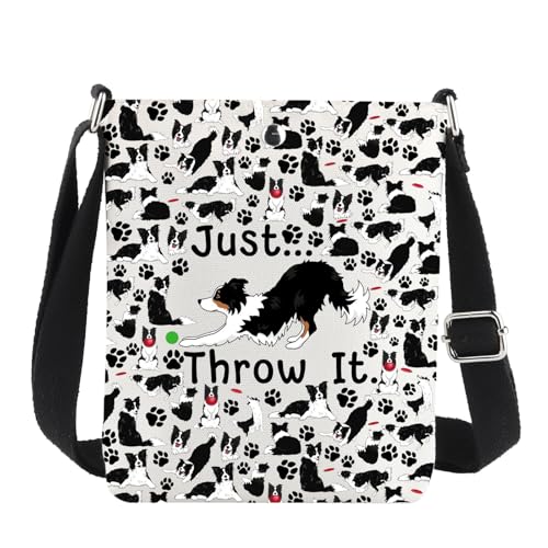 MYSOMY Border Collie Crossbody Bag Border Collie Lover Gift Border Collie Mom Gift Border Collie Puppy Shoulder Bag (Throw It CB1)