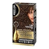 Syoss Oleo Intense Tono 5.86 Castaño Caramelo, Tinte para Pelo Mujer, Coloración Permanente sin Amoníaco, Cobertura Profesional de Canas con Resultados de Peluquería