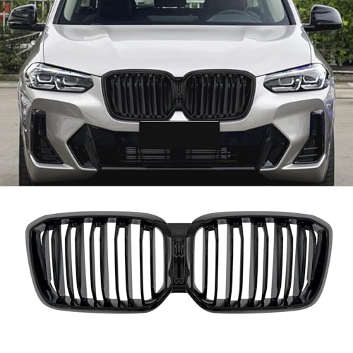 Gangying G01 Riñones Negro Rejilla del radiador para BMW X3 X4 Grill Negro Brillo Doble Puente Riñones 2021 2022 2023