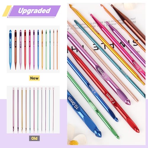 Image of Coopay Tunisian Crochet Hooks Set, 12-Size (3.0mm-10.0mm) Interchangeable Crochet Hooks with 4 Cables (40 /60 /80 /100cm), Smooth & Ergonomic, Perfect for Crocheting Blankets, Dolls, Shawls - Ideal Gifts