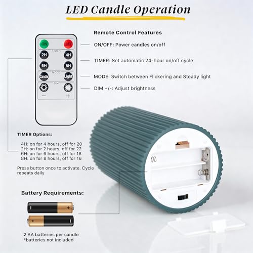 Velas LED regulables con efecto de cera derretida real y mando 5