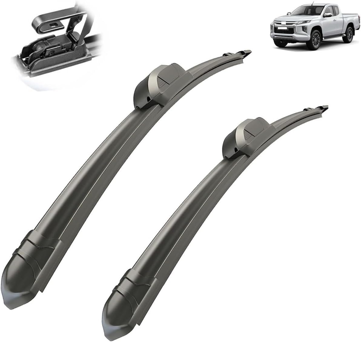 MadongJ Windshield Windscreen Wiper Blades for Mitsubishi Triton L200 2015-2020, Replacement Blades All-Weather Performance Streak-Free Windshield Wipers