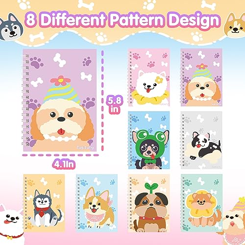 Dog-Themed Mini Notebooks: 16pc Dog Fashion Journals, Pocket-size Prizes & Kids' Party Supplies