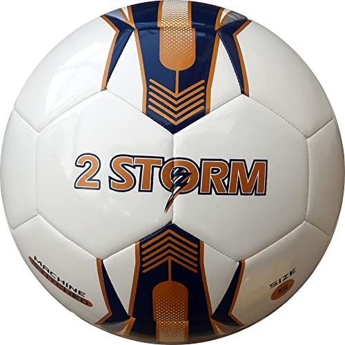 FÚTBOL DE Calidad DE TRIENADO DE Estándar de la FIFA 2 Storm, Soccer Ball, Football, Soccer Ball Unisex-Youth, Talla 5 PU de fútbol de Piel de fútbol para Profesional Cover