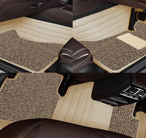 Image of CHIRON Premium 10D Car Floor Mat for iX1 Custom Fitted, Luxury Car Foot Mats Compatible with BMW iX1, Set of 3 Pcs, 100% Waterproof and Washable, Classic Beige
