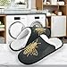 Gredecor Spa Slippers Golden Glitter Honey Bee Home House Slipper Memory Foam Non Slip Shoes for Men Women, 9-12