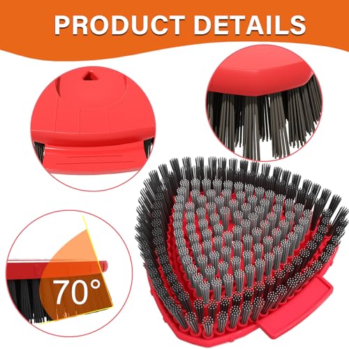 Image of Spin Mop Replace Scrub Brush Head Compatible with O Cedar EasyWring 1-Tank | Upgraded Dual-Texture Scrubber,Grey Soft for Foam & Black Stiff for Stain,20 Angled for Corners,Perfect for Kitchen,Bathroom