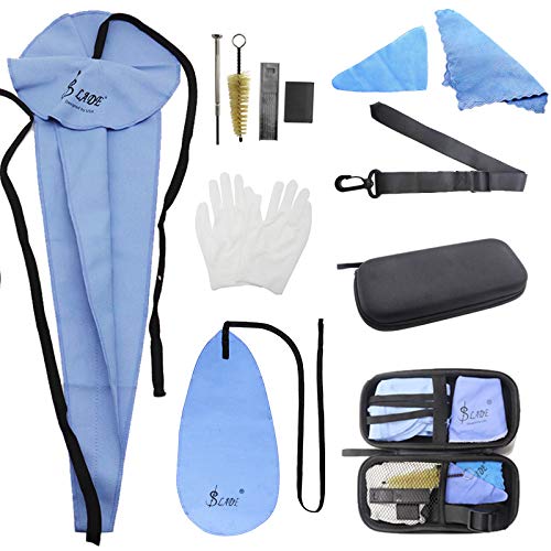 YZNLife Saxophone Cleaning Kit with Case Included Thumb Rest Cushion Reed Case Mouthpiece Brush Mini Screwdriver Cleaning Cloth for Alto Tenor Clarinet Flute and Wind & Woodwind instrument