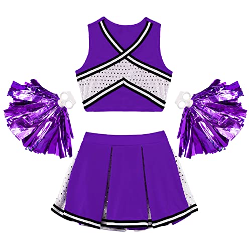 Disfraz Kids Cheerleading Halloween 14 Años Morado miniatura 3