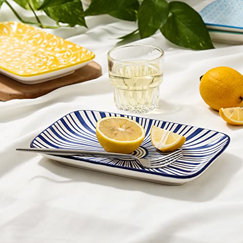 K Kitchentour Vintage Style Dinnerware Set - 30 Oz Ceramic Bowls Set Of 6 With Rectangular Serving Platter Set Of 6 #TOP4