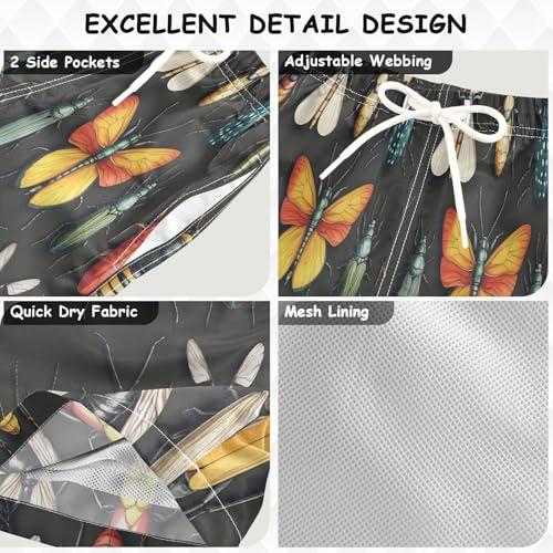 Boccsty Variou Insects Ladybugs Beetles Boys Swim Trunks Baby Kids Swimwear Summer Toddler Beach Board Shorts 2T3