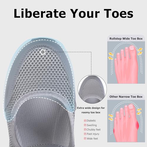 Image of Git-up Women's Arch Support Walking Shoes, Breathable Wide Toe Box Nursing Work Shoes for Plantar Fasciitis