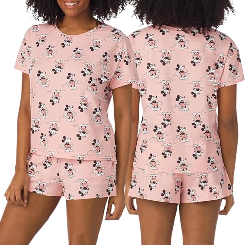 Image of Richard Leeds International Womens 2 Piece Pajama Set - Disney | Hello Kitty | Snoopy - Short Sleeve Top & Shorts Lounge Sets