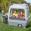 Step2 Adventure Camper Kids Playhouse, Indoor/Outdoor Playset with Kitchenette, Interactive Doorbell Sounds, 52-Piece Toy Accessories, Durable Plastic, For Toddlers 2+ Years