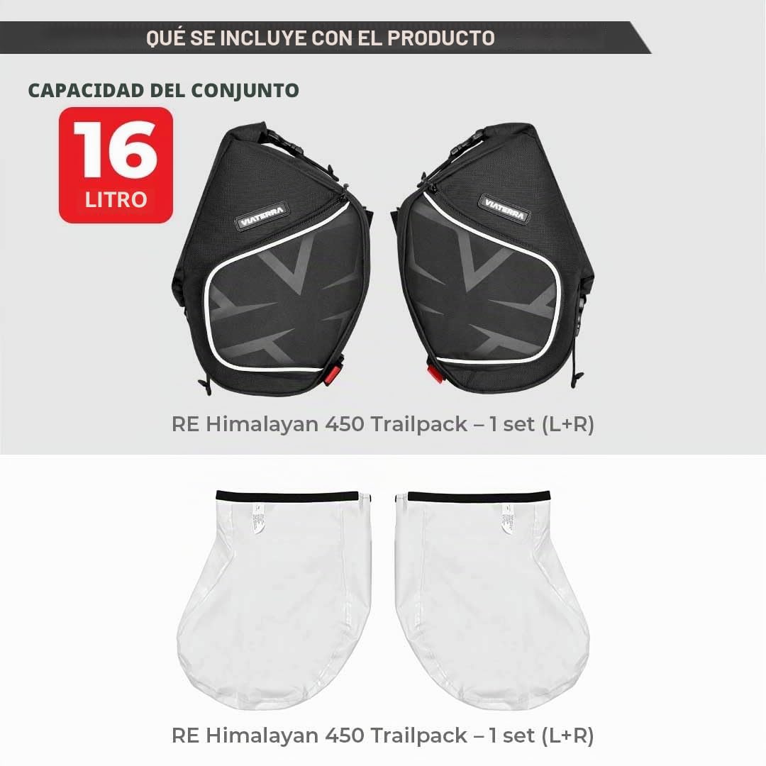 ViaTerra Royal Enfield Himalayan 450 Accesorios | Bolsas de Motocicleta 100% Impermeables para Marco Frontal (Juego de 2) I adecuadas para Viajes de Turismo y senderos
