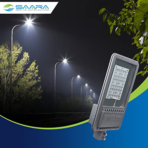 Image of SAARA LED Street Lights | Classic Power Saving Outdoor LED Lights | Aluminum Die Cast | IP65 Waterproof | Rustproof White Lights for Street Parking (White) (120 Watt Pack 2)