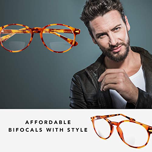 image for Boomer Eyeware Classic Stylish Bifocal Rounders, Reading Glasses for M