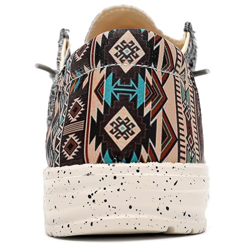 Image of Tongzone Women's Wide Slip On Loafer Walking Shoes Canvas Lightweight Arch Support Sneakers