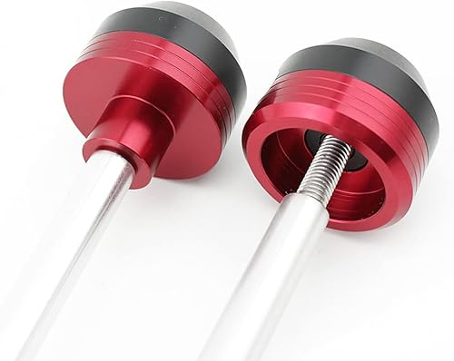 Miniatura 4 de Para Z900 Z900RS 2017-2022 Motocicleta Aluminio Delantero y Trasero Rueda Horquilla Eje Deslizadores Tapa Protector de Choque (Rojo)