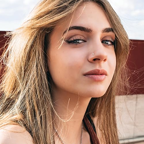 MILACOLATO 925 Sterling Silver Nose Studs, 18G 20G L Shaped Nose Rings, Simulated Diamond CZ Hypoallergenic Nose Piercings for Women Men 1.5 2 3MM4