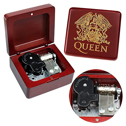Sinzyo Queen-We Are The Champions Music Box Vintage Musical Boxs Gift For Birthday Valentines Day Christmas Day(Wine Red Box)