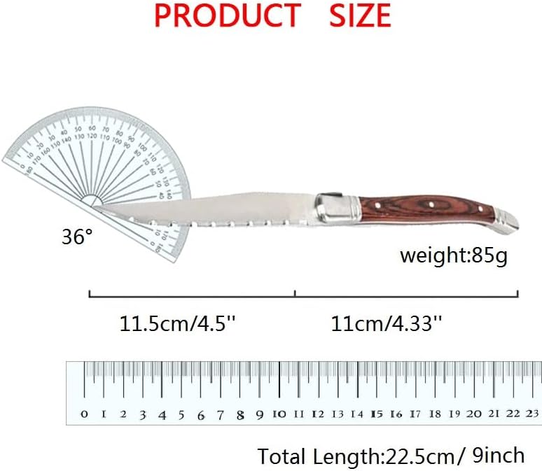 Steak Knife Set, 6PCS Stainless Steel Steak Knives Wood Japanese Cutlery Dinner Knife Flatware Restaurant Tableware Cutlery