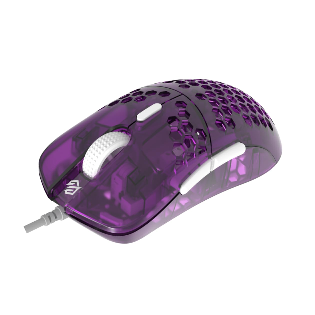 G-Wolves Hati HTM/HT-M Medium 56g Ultra Lightweight Honeycomb Wired Gaming Mouse, PixArt 3389 Sensor 16000 DPI, 6 Programmable Buttons, Low Latency, for PC/Mac (): Violet