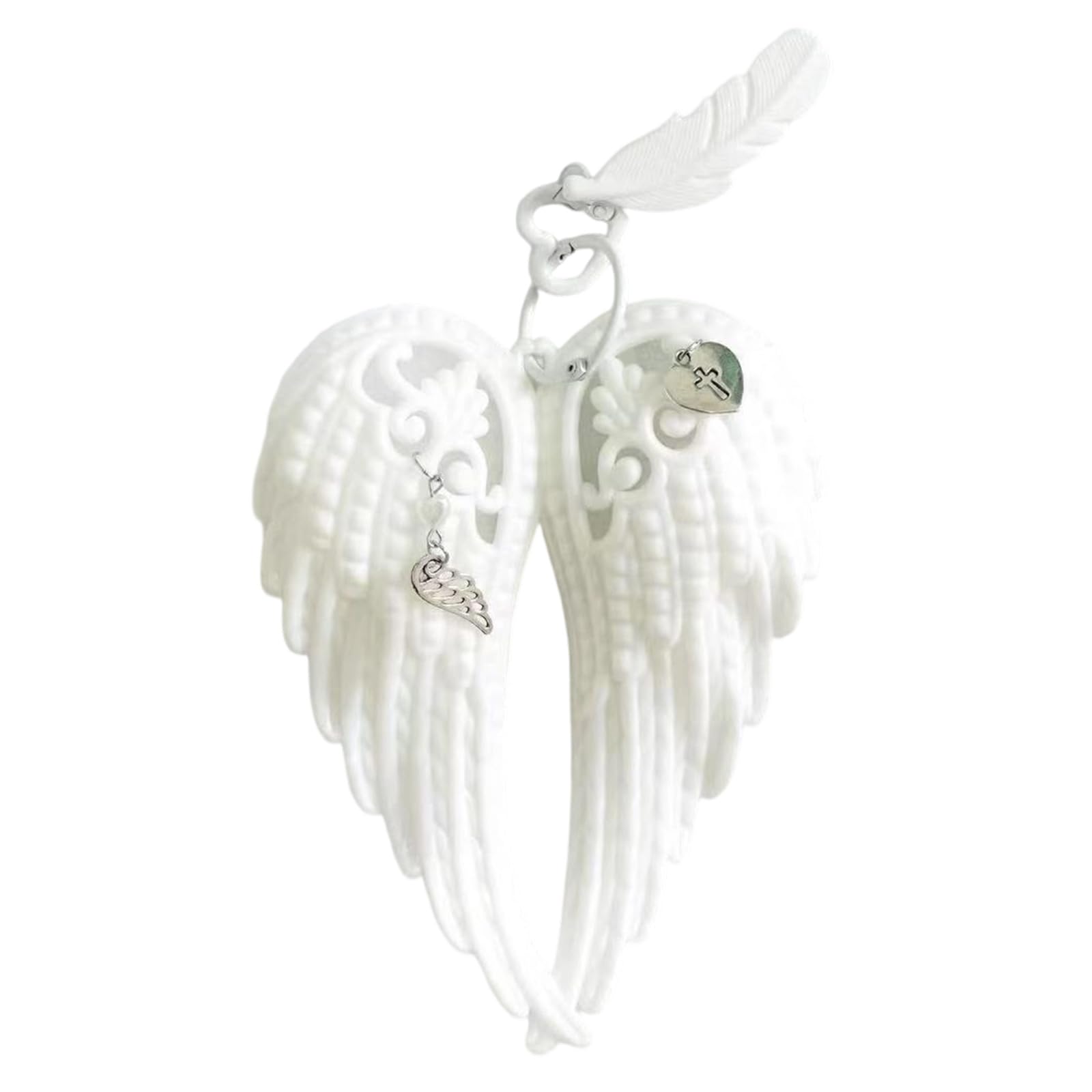 swynrf Stylish Winged Crosses Keychain Pendant Sturdy Alloy Backpack Charm For Men Women Unique