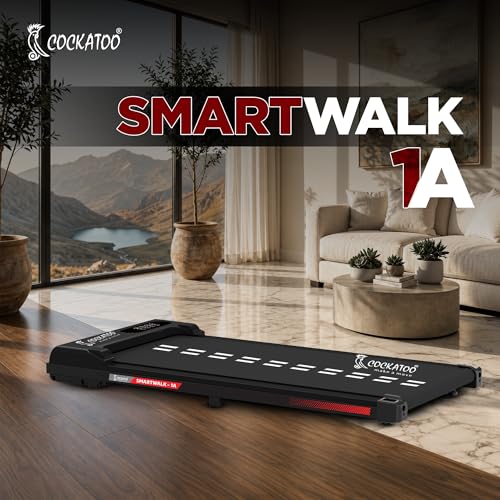 Image of Cockatoo SmartWalk 1A Slimmest Walking Pad for Home, with Speed 1-6Km /Hr, 3HP Peak, 2-Level Incline Underdesk Treadmill (Max Weight:100 kg)