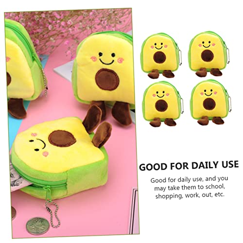 4pcs Avocado Shape Plush Pouch for Girls Lightweight Change Bag for Cash Keys Tissues and Unique Design for Purse Backpack Storage3
