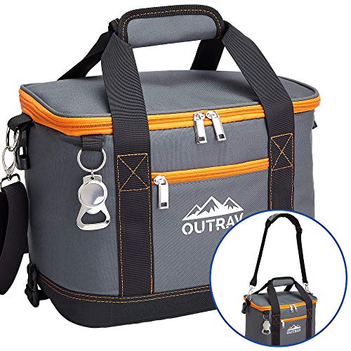 Orange Insulated Cooler Bag – 6L Collapsible Thermal Lunch Bag with Bottle Opener