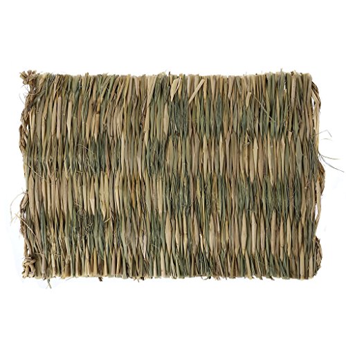 XAGMODSHN Practical Rabbit Grass Mat Woven Bed Mat Bunny Bedding for Small Animals Natural Straw Chewing for Play Toy for Pet Nest