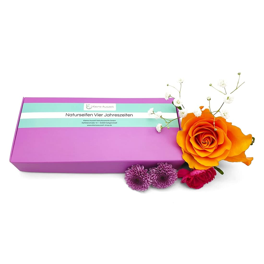Manufaktur, 4 Naturseifen Vier Jahreszeiten in der Geschenkbox, vegan, ohne Palmöl, handgemacht