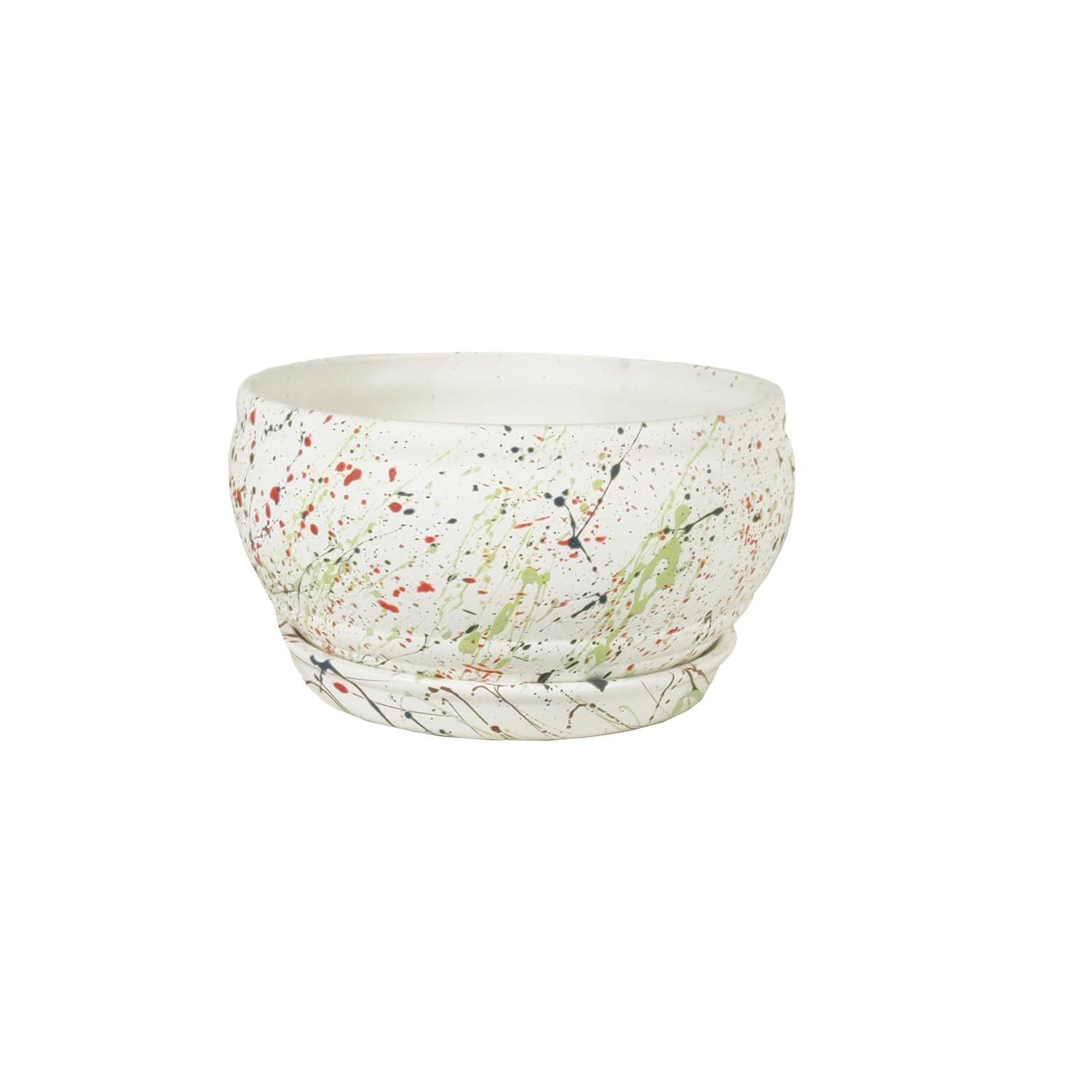 Lasaki Bowl Small Multi with Plate Multi_1 R4 Ceramic Pots for Indoor Plants,Planters,Flower,gamla,Outdoor,Balcony,Home,Garden,Decor,Succulent(Bowl-H-8cmXD-15cm,Plate-H-2XD-13cm)(Plants not Included) (B0792VX6K7) Amazon Price History, Amazon Price Tracker