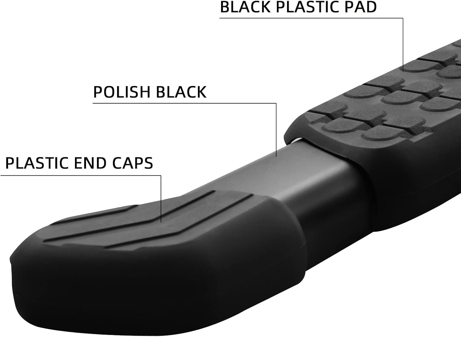 COMNOVA Side Steps Running Boards Nerf Bars Compatible for 07-21 Toyota Tundra Double Cab（3/4 Size Rear Doors）,OE Style Oval 5 Inches Polished Black Step Bars.