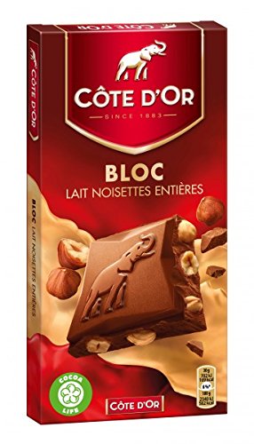 Cote d'Or Bloc Lait Noisettes Milch-Schokolade mit ganzen Haselnüssen 180 g