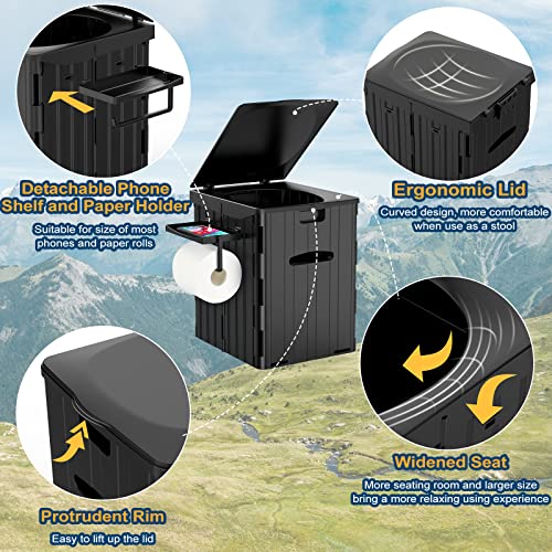 WADEO Extra Large Portable Restroom With Bigger Seat & Support, Travel - View #2