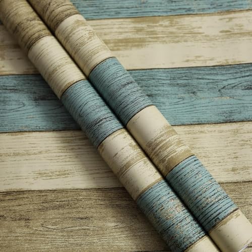 Image of Self-Adhesive Wallpaper Waterproof Old Furniture Vinyl Stickers Wooden Door Wardrobe Desktop PVC Wall Papers 45 X 304 CM- (Wooden Plank-2)