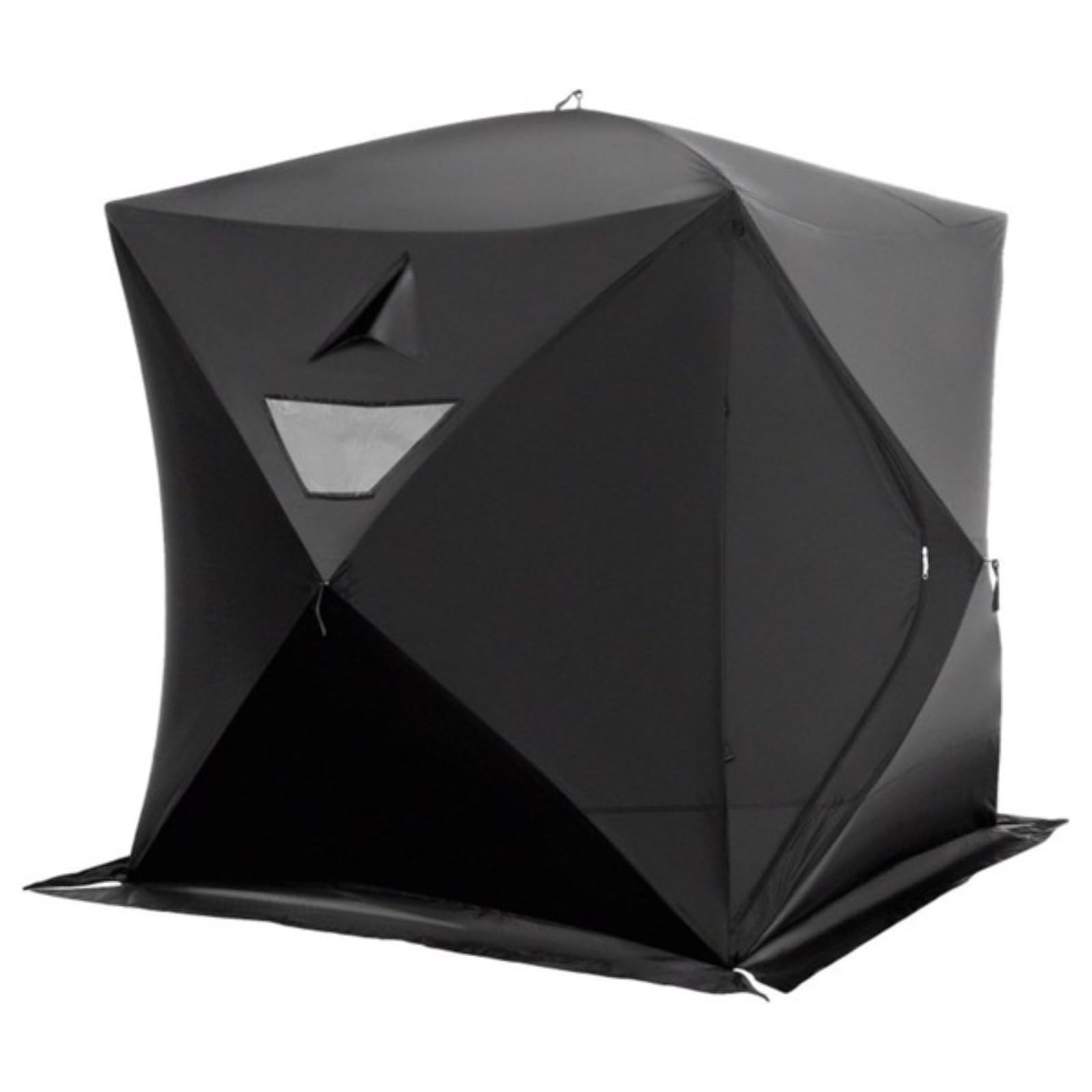 Insulated Pop-Up Portable Hub-Style Foldable Camping Tent Ice Fishing Shelter, Feet of Fishable Area, 2-4 Person Shelter, Black